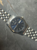 mens blue dial seiko quarts day-date watch