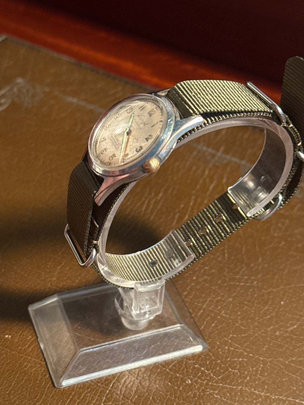 Men’s 1960s manual wind military style langel watch