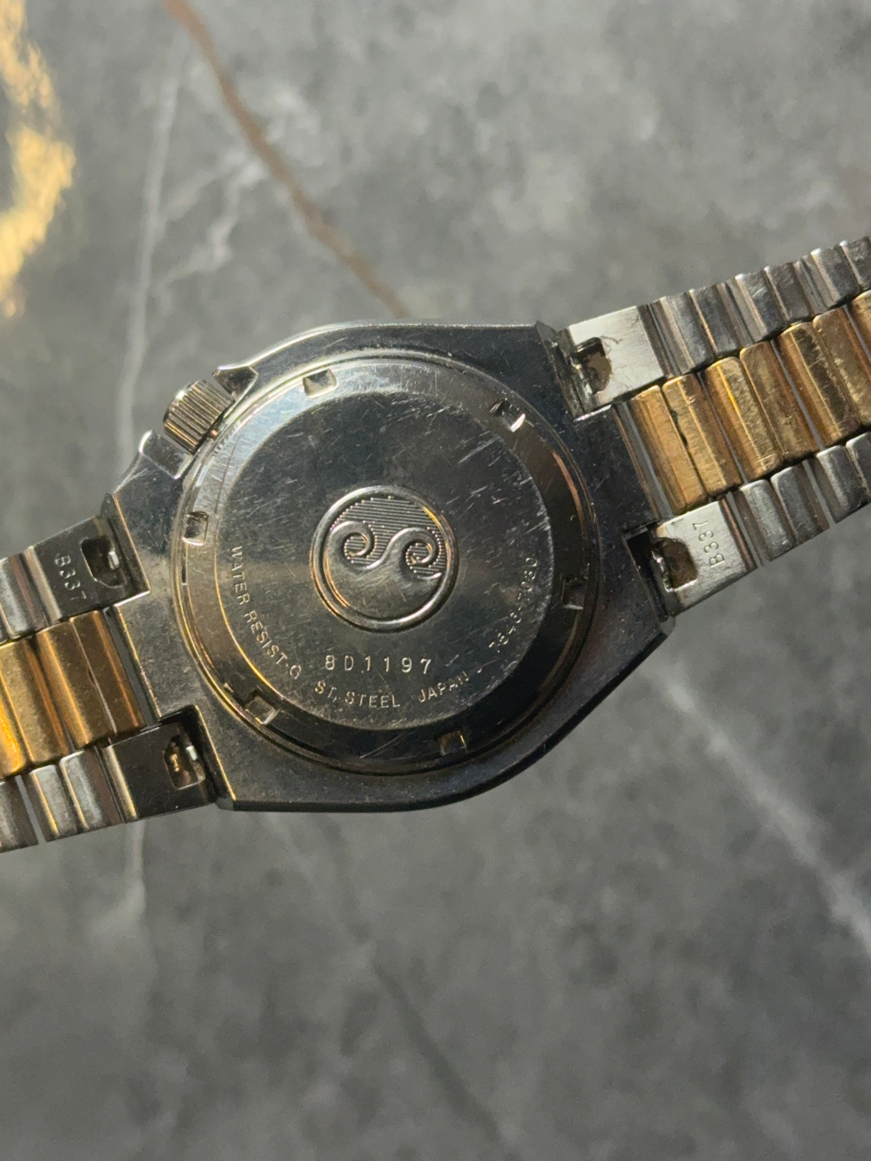 mens bi-metal seiko sq sports 100 royal oak