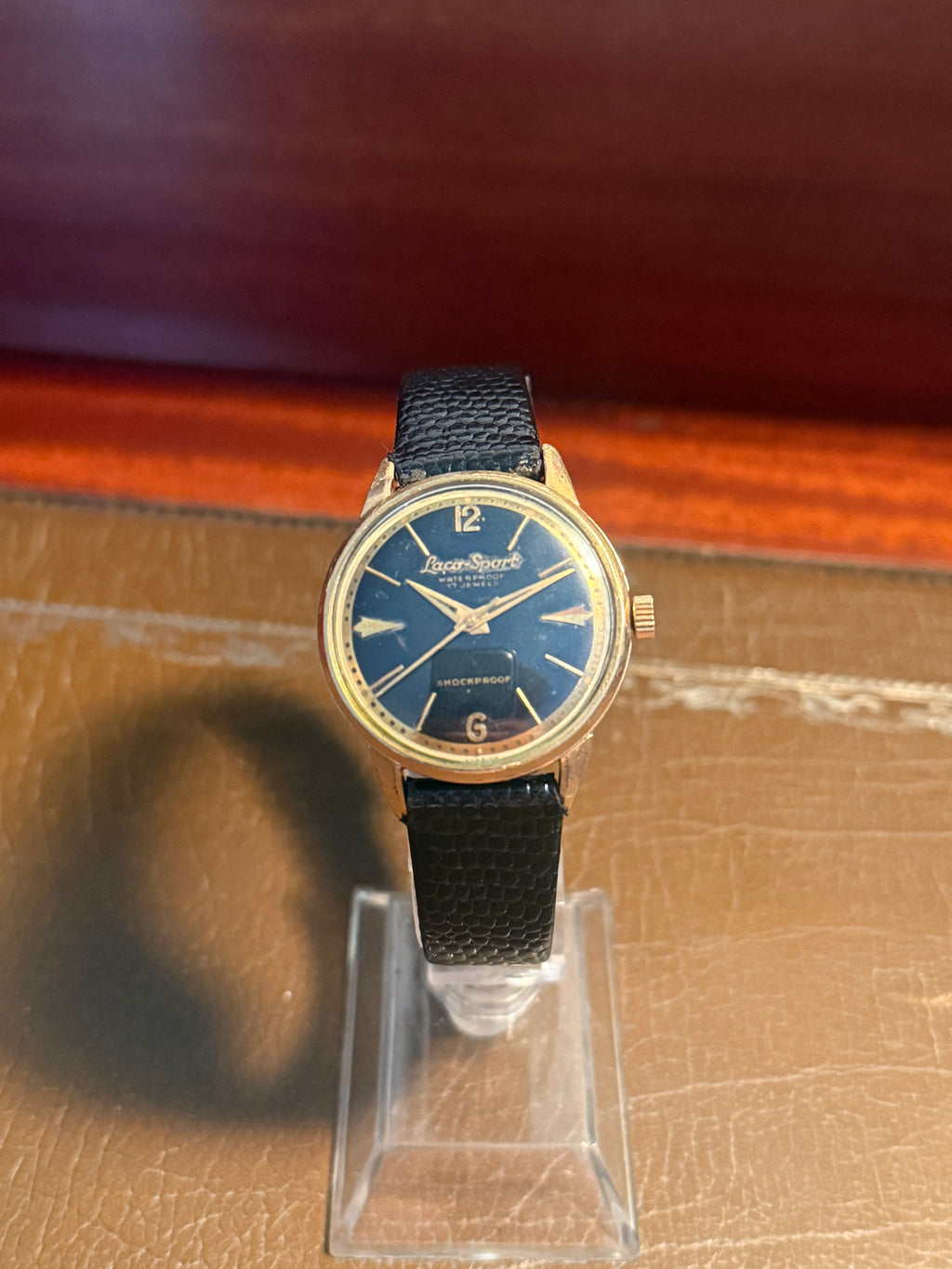 Vintage laco sport black dial dress watch manual wind