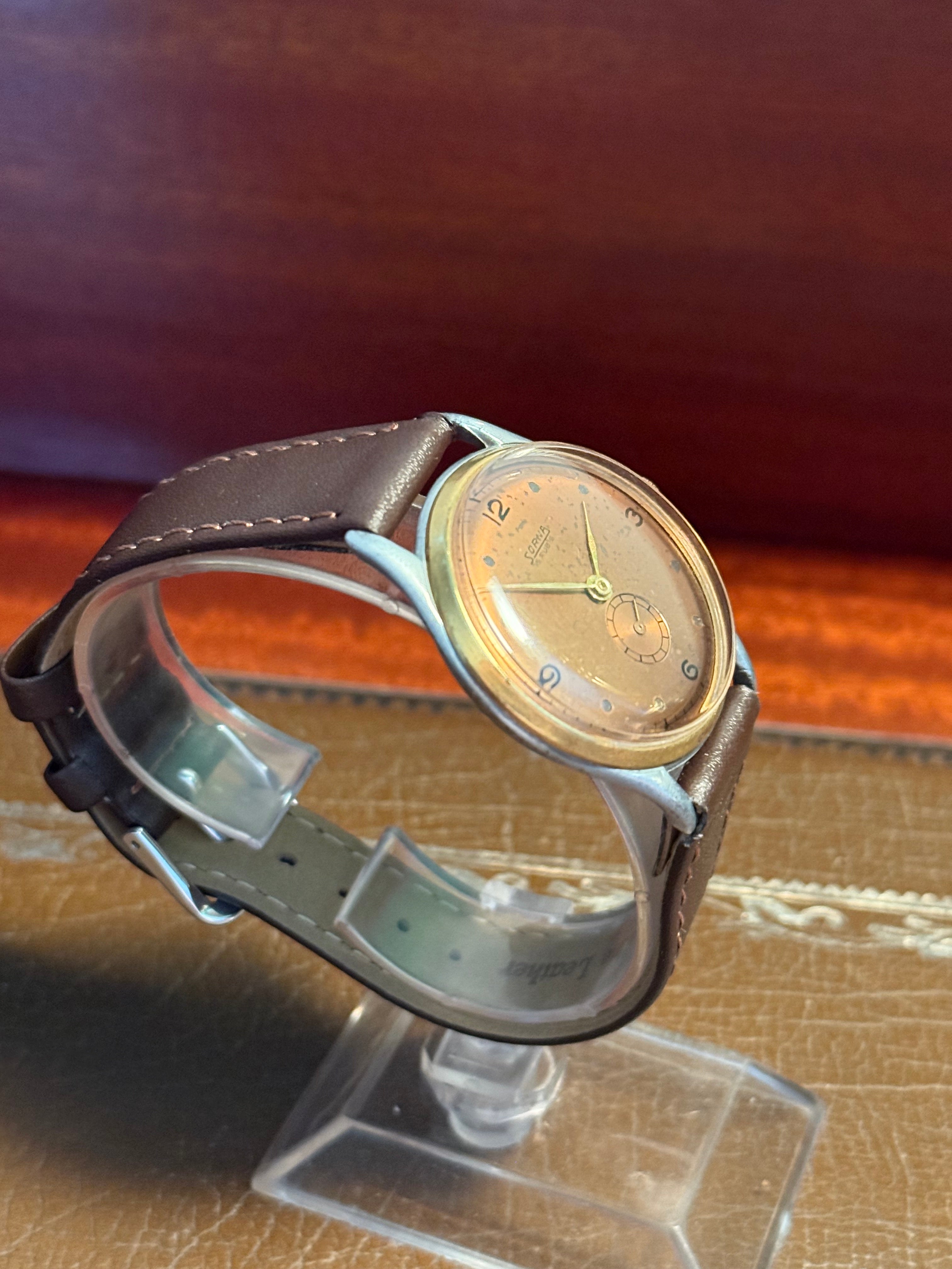 Vintage sorna two tone dress watch