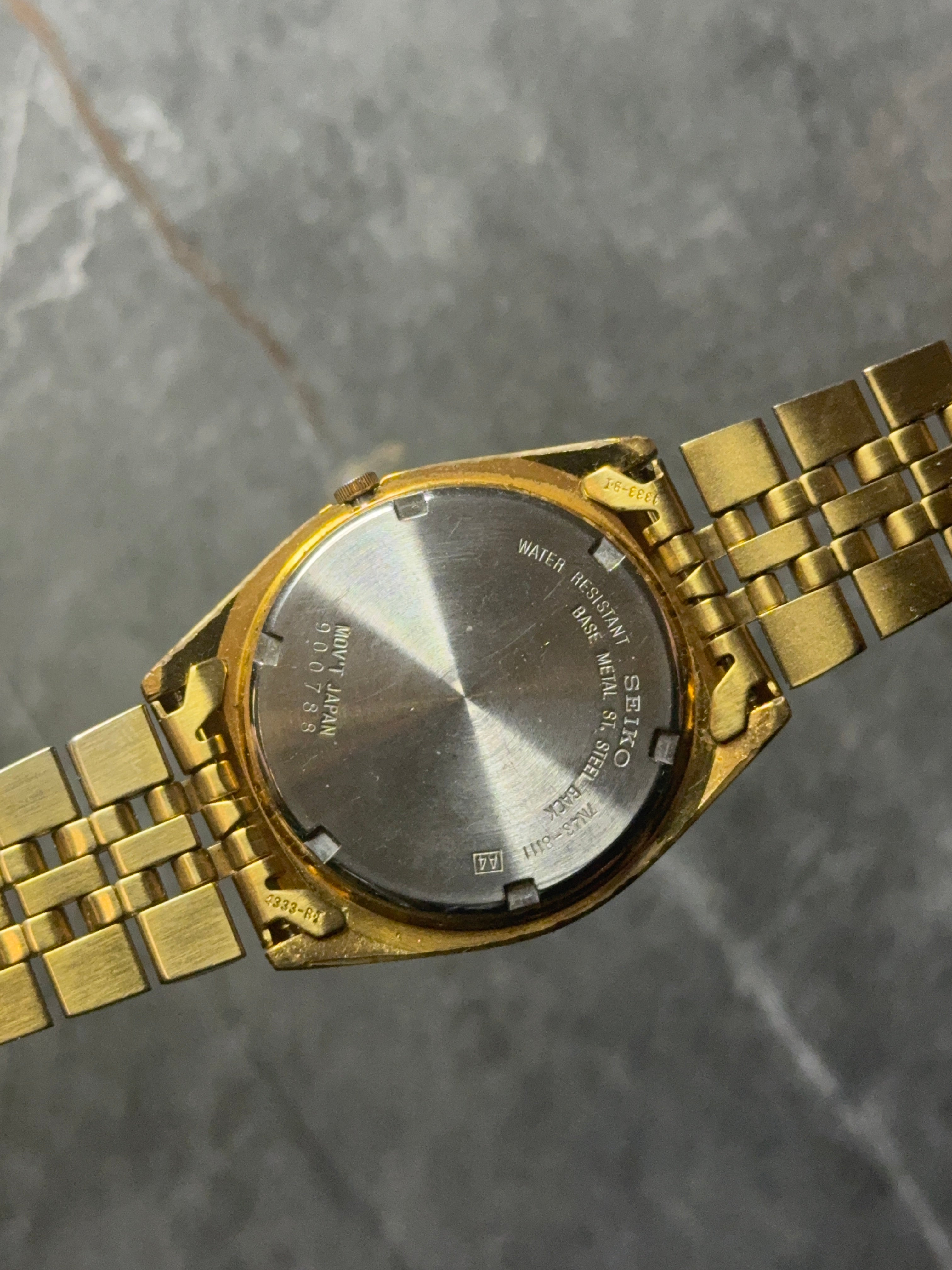 rare vintage seiko quartz gold plated datejust