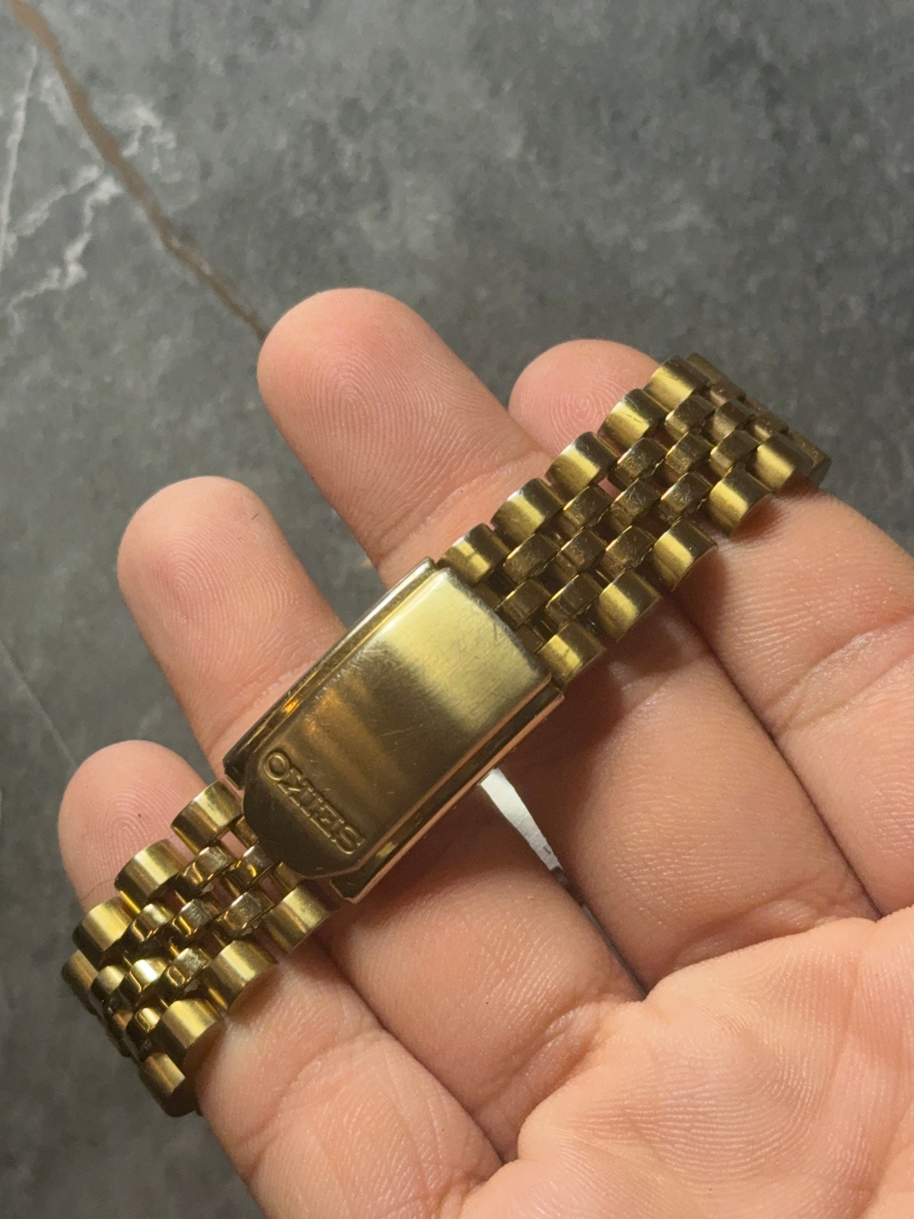 rare vintage seiko quartz gold plated datejust