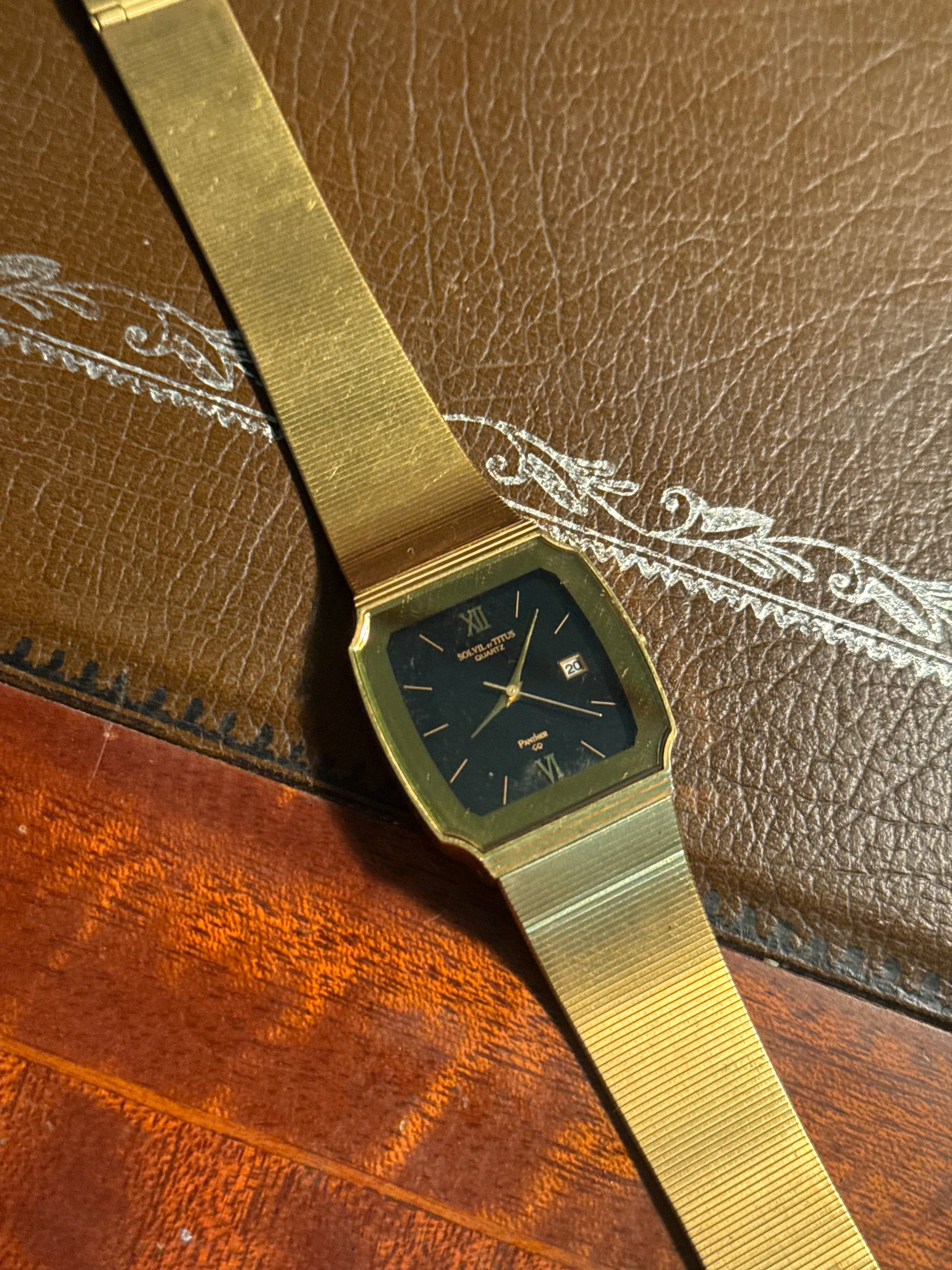 Men’s sovil et Titus pather gold plated quartz tank